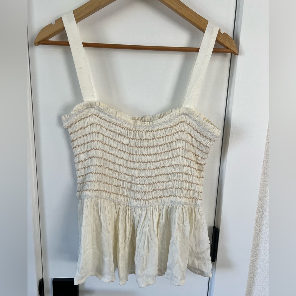 Cream Babydoll style tank - L